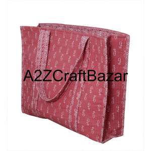 Bolsa de Mano de Hombro Acolchada de Algodón Hecha a Mano para Mujer, Ecológica, Estilo Bohemio Indio, para Compras, con Asas Largas y Rayas - Product Image 4