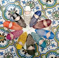 Babouches marocaines faites à la main, cousues à la main, antidérapantes, en cuir véritable, légères, confortables, toutes tailles, pour intérieur et extérieur