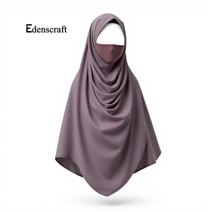 Personnalisable léger Khimar élégant Design traditionnel modeste décontracté tissu doux musulman foulard pour grande taille sans couture - Product Image 4