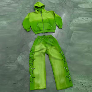 Tela cómoda Venta caliente Hombres Rhinestone Chándales A prueba de viento Transpirable Rhinestone Chándales - Product Image 4