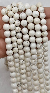Cuentas de Howlite Natural de Cobre Blanco Roto de Calidad Superior, Redondas de 8mm, Cristal Premium para la Fabricación de Joyas - Product Image 3