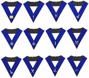 Master Mason Blue Lodge Regalia Set-Conjunto de delantal rojo y blanco con flecos y cuello Royal Arch Full Dressed - Product Image 3