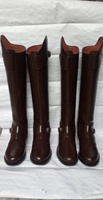 Bottes longues pour homme de haute qualité et durables en cuir indien véritable pour l'équitation, hauteur genou, personnalisables, modèle RS-5005