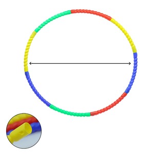 Cerceau en plastique rose vif de haute qualité pour enfants, anneau de fitness Hula, vente en gros de jouets d'extérieur en mousse arc-en-ciel pondérés, fournisseur en vrac - Product Image 4