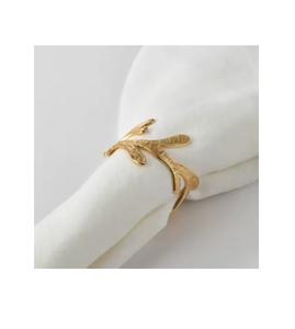 Metal Gold <b>Silver</b> Saro Ginko Leaf Eco-Friendly <b>Napkin</b> Ring (Set of 4) for Table Decoration Wedding Banquet & Giveaways - Product Image 1