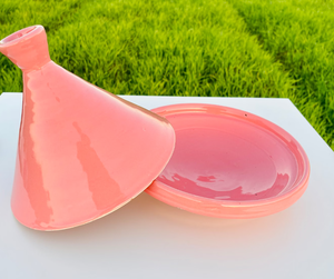 Pot à tajine en céramique classique émaillée rose casseroles marocaines sans plomb faites à la main batteries de cuisine - Product Image 3