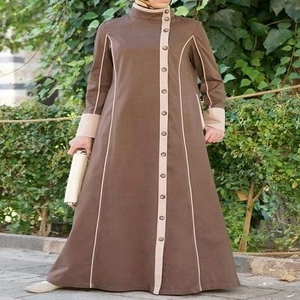 Últimos diseños Abaya islámica sólida transpirable para mujer hasta el suelo de manga larga ropa musulmana tradicional gran oferta mejor Color - Product Image 4