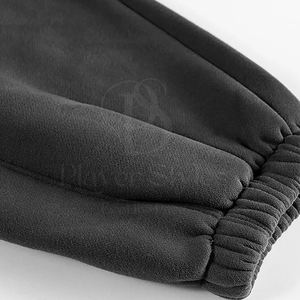 Streetwear pour hommes, pantalons de survêtement en coton éponge légère taille double empilés essentiels, jambes larges droites, logo personnalisé, pantalons de survêtement baggy - Product Image 3