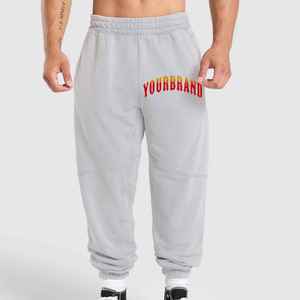 กางเกงจ็อกเกอร์ผู้ชายทรงขาบานปานกลาง ผ้าฝ้ายเฟรนช์เทอร์รี่ฟอกสี กันลม ระบายอากาศ ยางยืด ขายส่ง คุณภาพสูง - Product Image 4