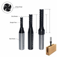 Chuanmu 1/2 Shk TCT Fraise à rainurer droite à 3 dents, personnalisable OEM/ODM, pour routeur CNC, revêtement titane HRC55