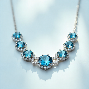 ออกแบบเครื่องประดับที่ดี925เงินสเตอร์ลิงเชื่อมโยงห่วงโซ่ลูกบาศก์เพทายสร้อยคอรูปไข่สง่างาม - Product Image 3