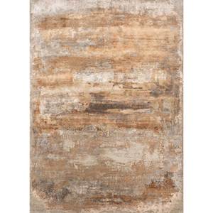 Alfombra Kavi Gris Negra de Lana y Seda de Bambú Anudada a Mano, Diseño Teoría del Caos, Abstracta, Afelpada, para el Hogar, Pasillo, Modelo Rectangular Esk-356 - Product Image 1