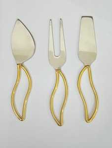 ชุดเครื่องใช้บนโต๊ะอาหาร6ชิ้นมีดหั่นเนยทองเหลืองพร้อมเครื่องมือตัดสำหรับขนมปังและชีส - Product Image 5