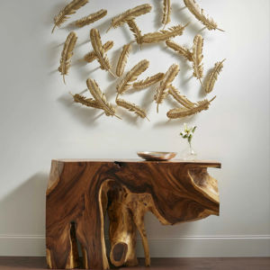 Table console en racine de teck - Style farmhouse pour salon et entrée d'hôtel, décoration tropicale moderne, fabricant de Jepara, Indonésie - Product Image 1