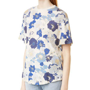 Camisetas estampadas de alta calidad para mujer, camisetas de manga corta 95% de algodón 5% Spandex, Camiseta holgada, Tops cortos para mujer - Product Image 1