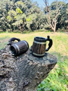 Meilleur prix 100% tasse en bois écologique naturelle insert en verre poli capacité de 500ml boîte-cadeau de style d'amour artisanat naturel - Product Image 3