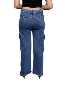 กางเกงยีนส์คาร์โก้6กระเป๋าสำหรับผู้หญิงกางเกงยีนส์ผู้หญิงดูดีทันสมัยล่าสุด - Product Image 2