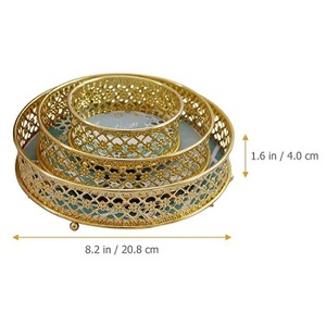 Bandeja de servicio de oro de latón moderno de lujo del proveedor indio directo de F S International - Product Image 6