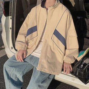 Chaquetas universitarias de moda Unisex de talla grande 2025, logotipo personalizado, lona lisa con cuello levantado, chaquetas en blanco al por mayor - Product Image 3