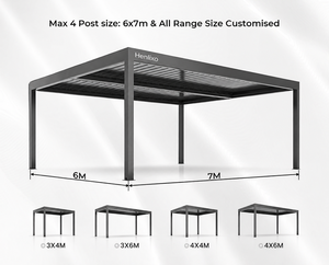 Pérgola <span class=keywords><strong>de</strong></span> Aluminio con Revestimiento <span class=keywords><strong>de</strong></span> Lamas, Personalizable con Logotipo, Resistente al Agua y al Viento, con LED, para Patio y Jardín, Venta al Por Mayor para Contratistas - Product Image 4