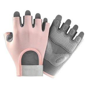 Guantes de Fitness de gimnasio de medio Dedo de Color sólido de la mejor calidad profesional Material transpirable antideslizante personalizado para deportes - Product Image 1
