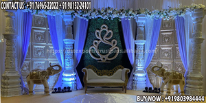 Escenario de Recepción con Temática de Boda Romana, Elegante Escenario Blanco para Bodas, Decoración de Escenario para Eventos de Boda Occidental - Product Image 5