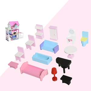 Maison de poupée en plastique à 3 étages, kit de bricolage, modèle de jouet tendance pour filles, avec meubles pour enfants et design PC - Product Image 5