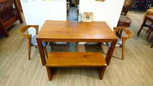 Mesa de comedor de madera de teca de estilo clásico simple con 153cm de longitud, juego de mesa de comedor para restaurante y comedor - Product Image 4