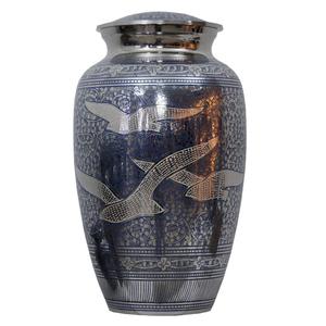 โกศสำหรับเผาศพทำจากทองเหลืองสำหรับผู้ใหญ่พร้อมสายรัดสำหรับโลหะสีน้ำเงินและสีฟ้า - Product Image 2