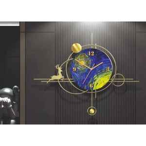 Attractive Deer Design Analog Metal <b>Wall</b> <b>Clock</b> Custom Logo Resin Single Face Hanging Decorative <b>Clock</b> <b>for</b> Living Room Wedding - Product Image 1