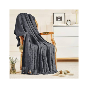 Manta de Salón de Acrílico Reciclado Blanco Sólido, Duradero, con Textura Slub, 60x80 Pulgadas, con Borlas, Certificación GRS, Excelente Opción para Compradores al por Mayor - Product Image 6