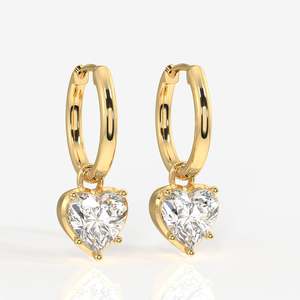 Pendientes de Oro de 14K con Diamante Cultivado en Laboratorio con Corte Corazón - Product Image 3