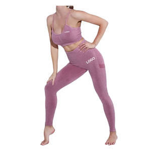Ropa deportiva personalizada para mujer, conjuntos de Fitness de secado rápido, transpirable, conjunto de ropa activa para mujer, logotipo personalizado, conjunto de ropa de Yoga de Color liso para mujer - Product Image 6