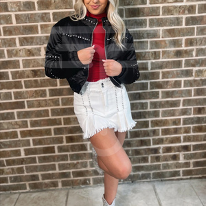 Veste matelassée à strass de style universitaire pour hommes Taille, logo et design personnalisés Vestes matelassées pour veste universitaire de la saison d'hiver - Product Image 1