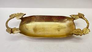 Tazón de mesa de decoración de mesa de Metal de Color dorado para el hogar, Hotel y cocina, diseño de hojas, bandeja de Metal para mesa, forma personalizada - Product Image 2