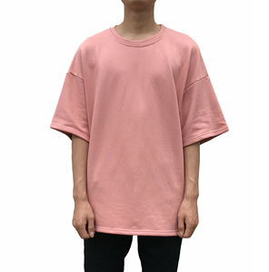 Men's Summer Casual Short T-Shirt Heavyweight Cotton Solid <b>Colour</b> Custom Logo Digital Printing Loose Fit for Fitness - Product Image 3