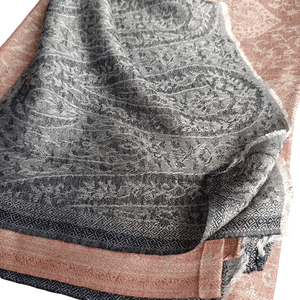 Blush Grey Dual-Tone Paisley <b>Pashmina</b> Shawl Summer Leopard Print Jersey Lace Hijab Scarves Made From Modal Voile Rayon Polyester - Product Image 3