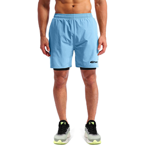 Shorts de course unisexe haute élasticité, séchage rapide, respirants, avec impression sublimée sur le devant, pour la gym, motif sportif confortable - Product Image 1