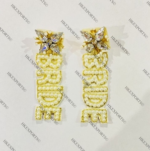 Handmade Luxury <b>Crystal</b> Beads Bridal Earrings White Gold Plated Statement <b>Jewelry</b> for Brides Bridesmaids Fashion Hoop Earrings - Product Image 2