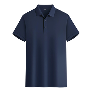 Polo de algodón bordado con patrón sólido, polos de alta calidad, venta al por mayor, camiseta en blanco táctil refrescante para hombre - Product Image 1