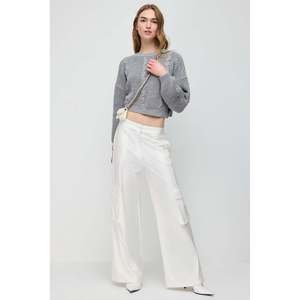 Pull court à imprimé floral scintillant pour femmes, respirant, taille XS, cardigan décontracté, hiver, tissage non tissé, avec logo sur le devant - Product Image 1