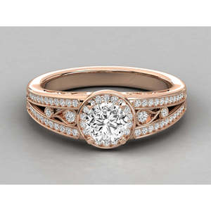 Bague solitaire en or 18 carats pour femmes, bague de fiançailles élégante et luxueuse en diamant - Product Image 5