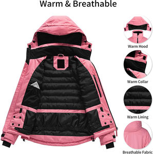 Chaqueta de Esquí para Mujer, de Primera Calidad, Transpirable, Color Personalizable, Fácil de Usar y Lavar, Relleno de Algodón, Forro de Nailon, Último Diseño - Product Image 4