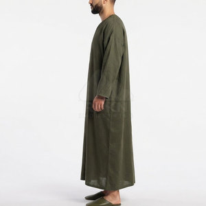 Classic Moroccan Jubba for <b>Men</b> Traditional Style Casual Breathable Lightweight Cotton Fabric Ankle Length Spring Season - Product Image 3