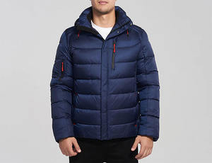 Chaqueta Acolchada de Invierno para Hombre, con Capucha, Cierre de Cremallera, Relleno de Algodón, Color Rojo, Personalizable, OEM, al por Mayor, Unisex, Cálida - Product Image 2