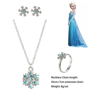 Conjunto de Joyería de Princesa con Circonitas para Mujer, Chapado en Oro, Diseño de Copo de Nieve, Corte Brillante Redondo, Engaste de Bisel, Lindo Regalo - Product Image 2