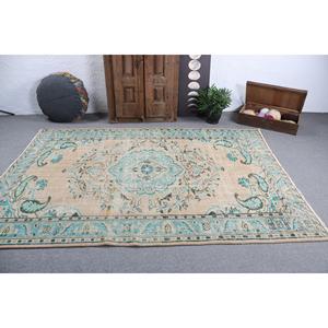 Alfombra Vintage, Alfombra Grande de 6.2x8.6 pies, Alfombra Turca de Lana con Camuflaje Azul - Product Image 3