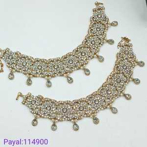 LATEST EXCLUSIVE DESIGNER TRADITIONAL and FASHIONABLE JEWELLERY GOLD PLATED PAYAL <b>ANKLET</b> for <b>WOMEN</b> and GIRL <b>ANKLET</b> for JEWELLERY - Product Image 2