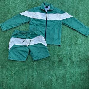 Cortavientos personalizado 100% Camisa estampada de algodón pantalones cortos de manga larga para hombres chándales casuales conjunto de tendencia transpirable - Product Image 1