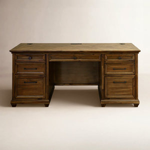 Hotel Tofino Computer <b>Desk</b> with Built-In Electrical Outlets and <b>Drawer</b> Rectangular Engineered Wood Workstation DESK2-0037 - Product Image 1